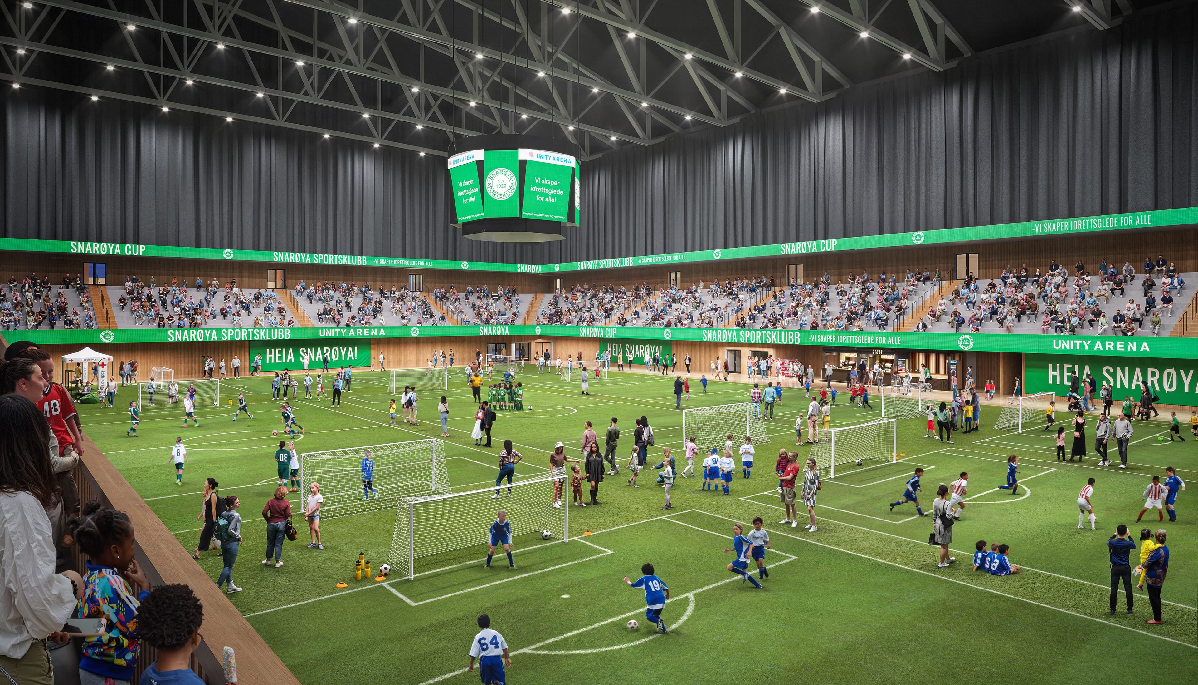 Snarøyacup. En populær fotballcup for barn. Illustrasjon: Rodeo arkitekter