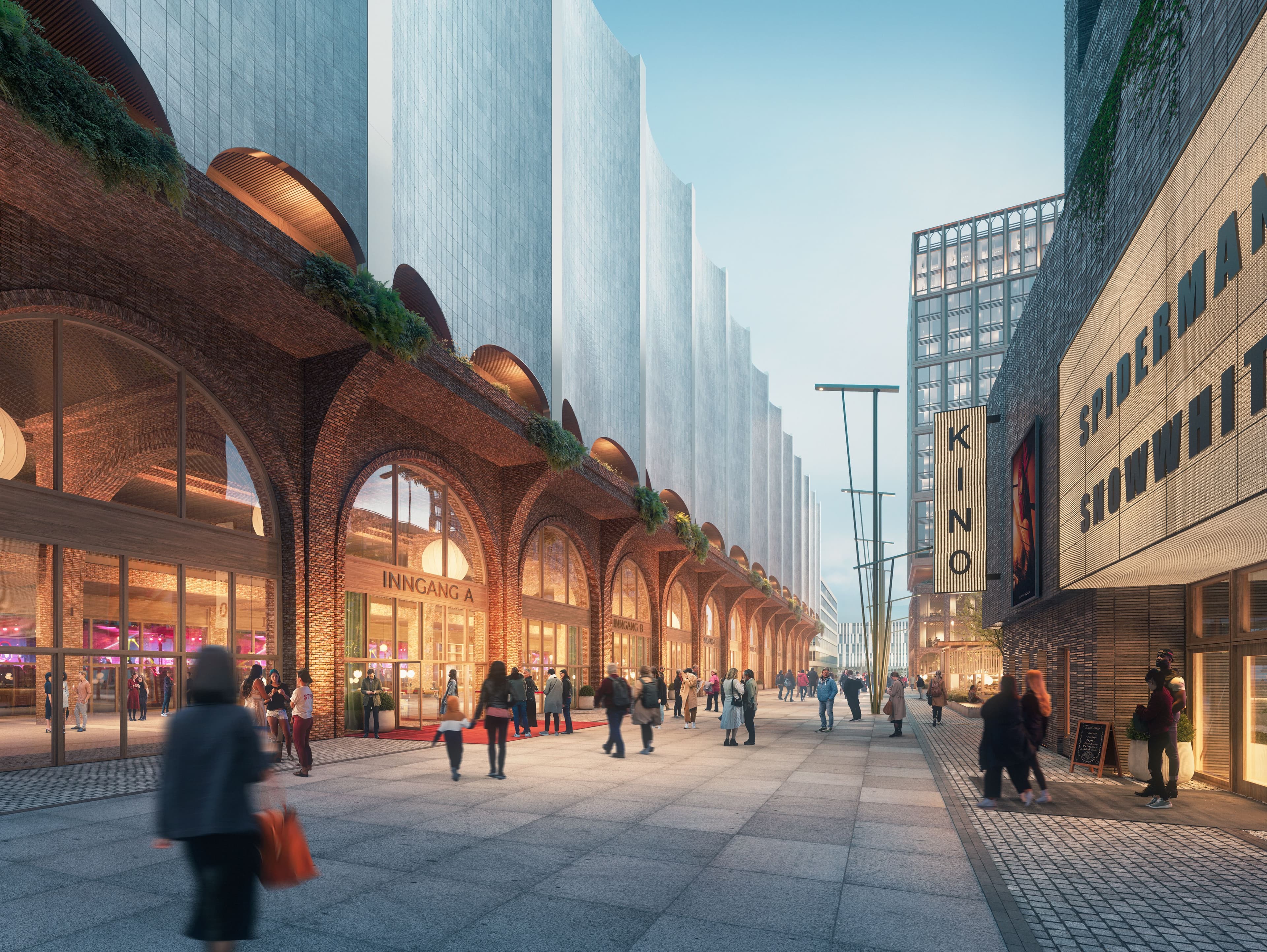 Visualisering av gaten mellom Unity Arena og kino